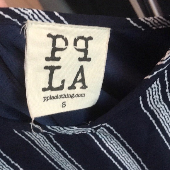 Lulu’s PPLA Pax Navy Blue Stripped Romper - Picture 5 of 6